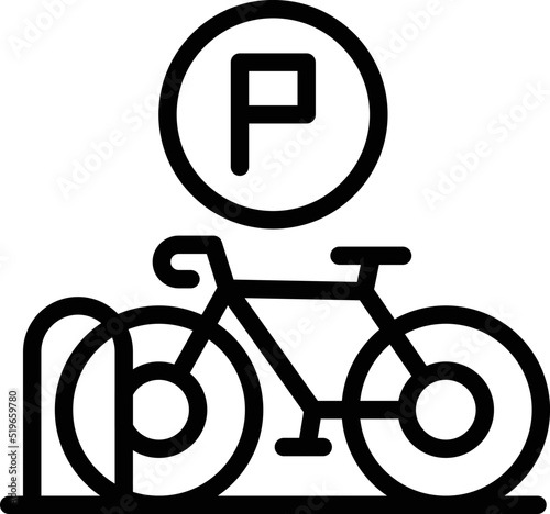Parking bike icon outline vector. City rent. Smart transport
