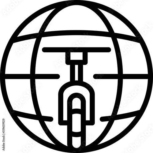 Global bike share icon outline vector. App city. Rent system