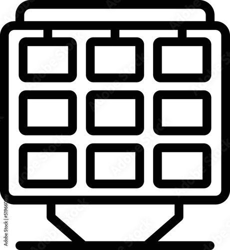 Solar panel energy icon outline vector. Digital science. Nature eco