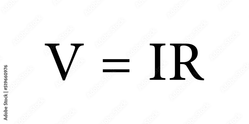 Ohm's law formula in physics. Electric current voltage and resistance