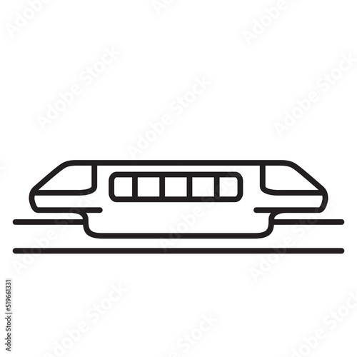 Monorail train line icon.Isolated on white background.