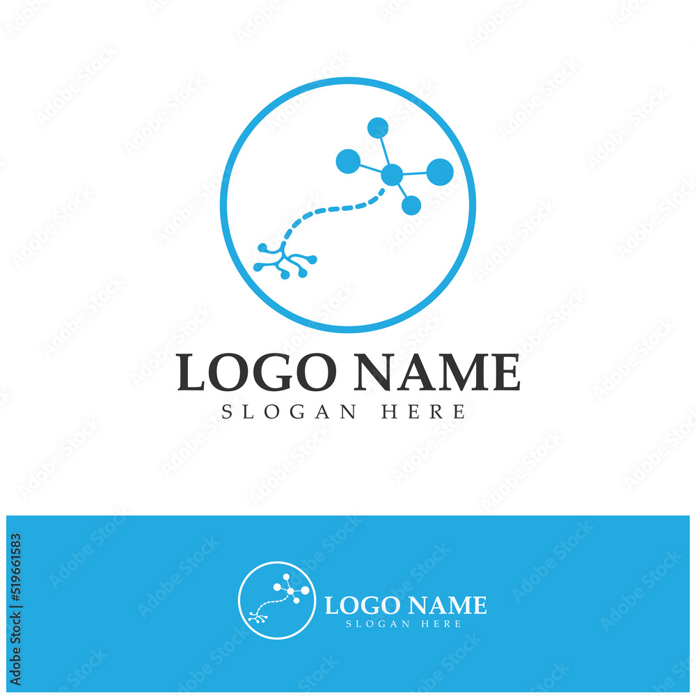 Neuron logo or nerve cell logo design,molecule logo illustration template icon with vector concept Neuron logo or nerve cell logo design,molecule logo illustration template icon with vector concept