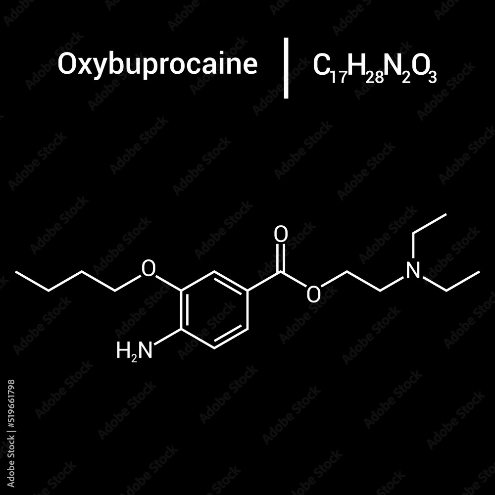 chemical structure of Oxybuprocaine (C17H28N2O3)