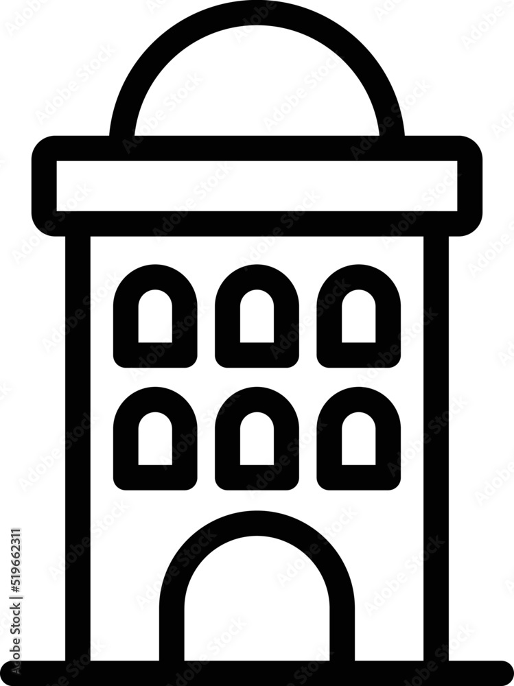 City building icon outline vector. Poland city. Dark road City building icon outline vector. Poland city. Dark road