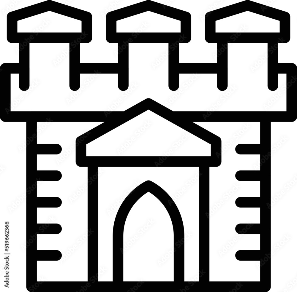 History citadel icon outline vector. Krakow map. Skyline city History citadel icon outline vector. Krakow map. Skyline city