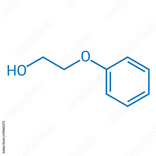 chemical structure of Phenoxyethanol (C8H10O2)