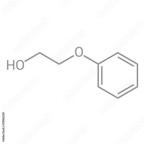 chemical structure of Phenoxyethanol (C8H10O2)