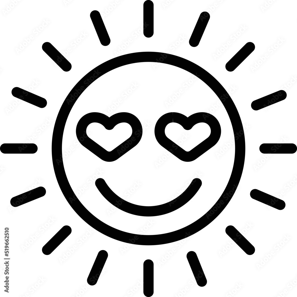 Sun emoji icon outline vector. Face fun. Effect activity Sun emoji icon outline vector. Face fun. Effect activity