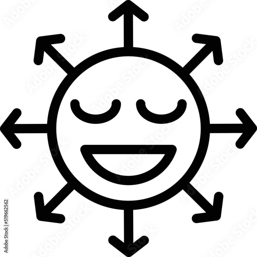 Surprise emoji icon outline vector. Person fun. Thinking effect