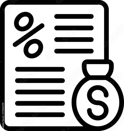 Money subsidy icon outline vector. Small bank. Credit lender