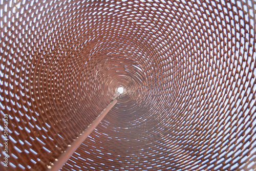 Inside of the corten pyramid	