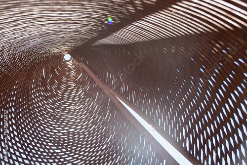 Inside of the corten tower 