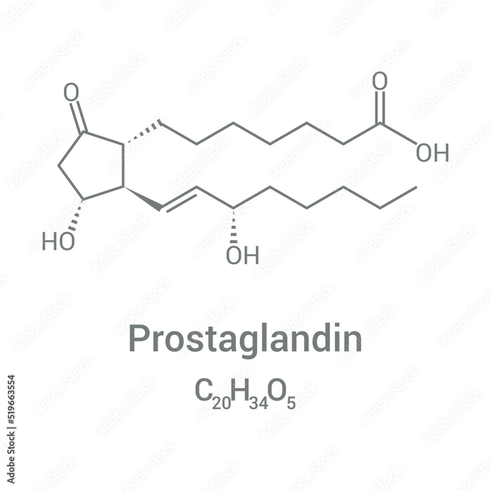 Fototapeta premium chemical structure of Prostaglandin or Alprostadil (C20H34O5)