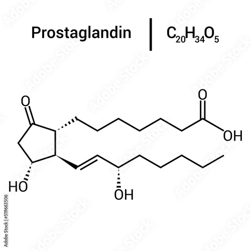 chemical structure of Prostaglandin or Alprostadil (C20H34O5)