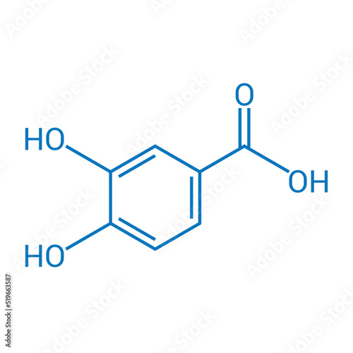 chemical structure of Protocatechuic acid (C7H6O4) photo