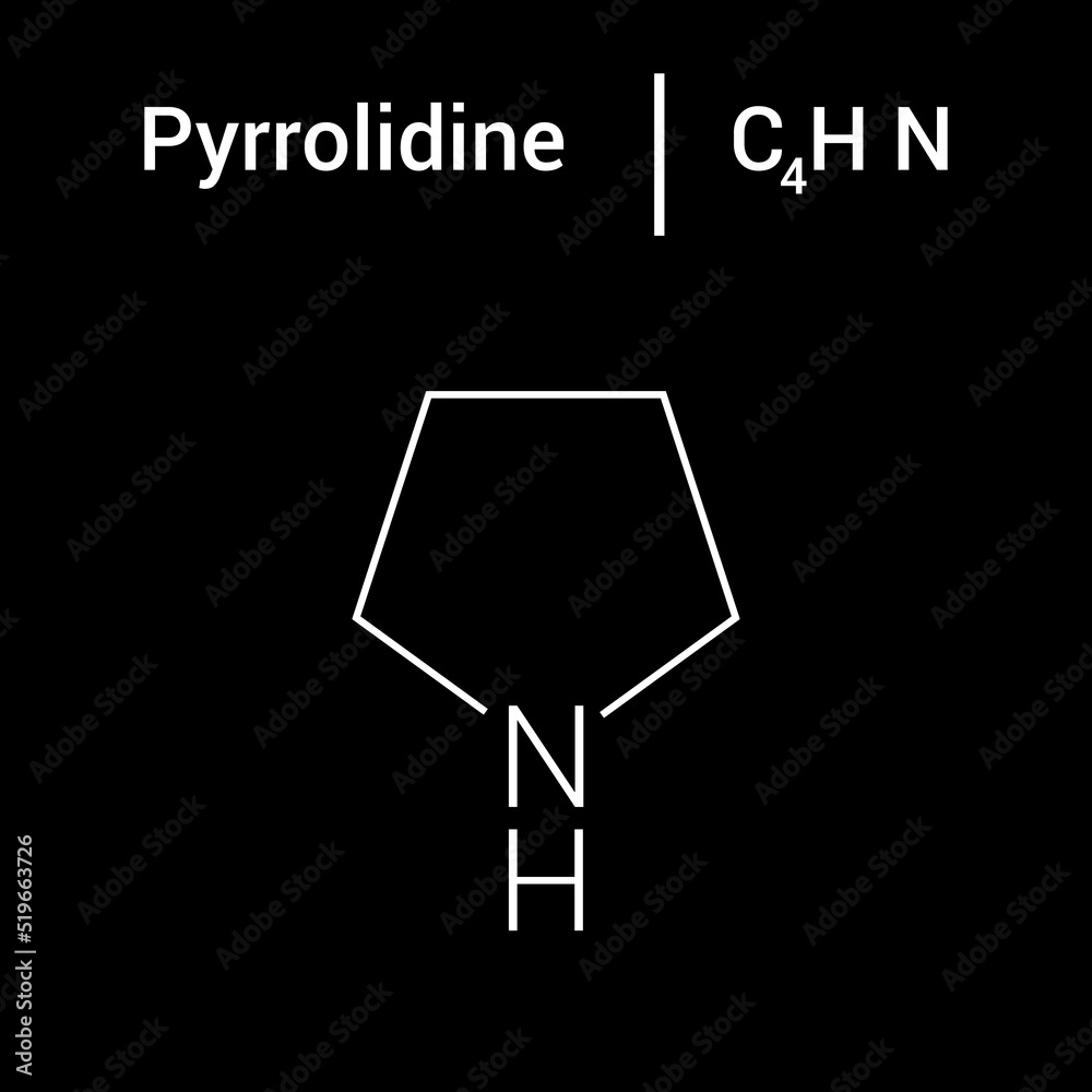 chemical structure of Pyrrolidine (C4H9N) chemical structure of Pyrrolidine (C4H9N)