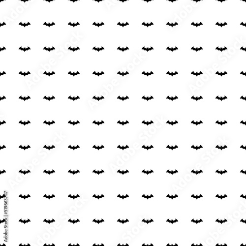 Square seamless background pattern from black bat symbols. The pattern is evenly filled. Vector illustration on white background