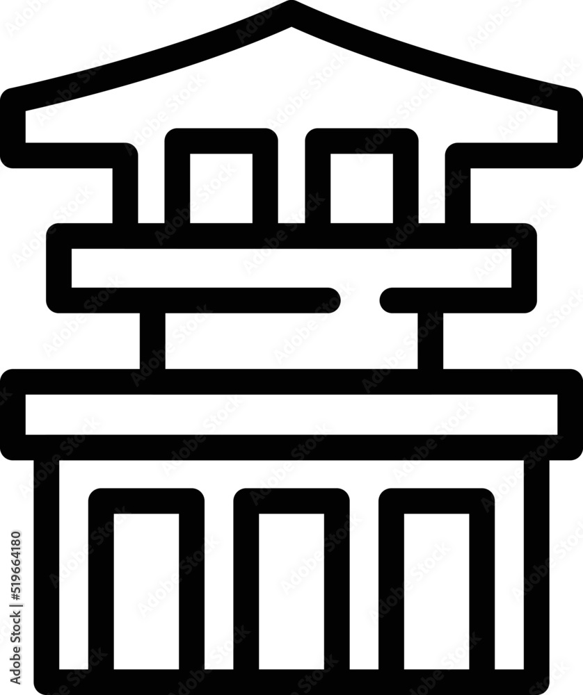 Japanese house icon outline vector. Japan kyoto. City tower Japanese house icon outline vector. Japan kyoto. City tower