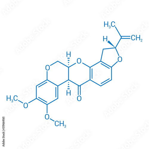 chemical structure of Rotenone (C23H22O6) photo