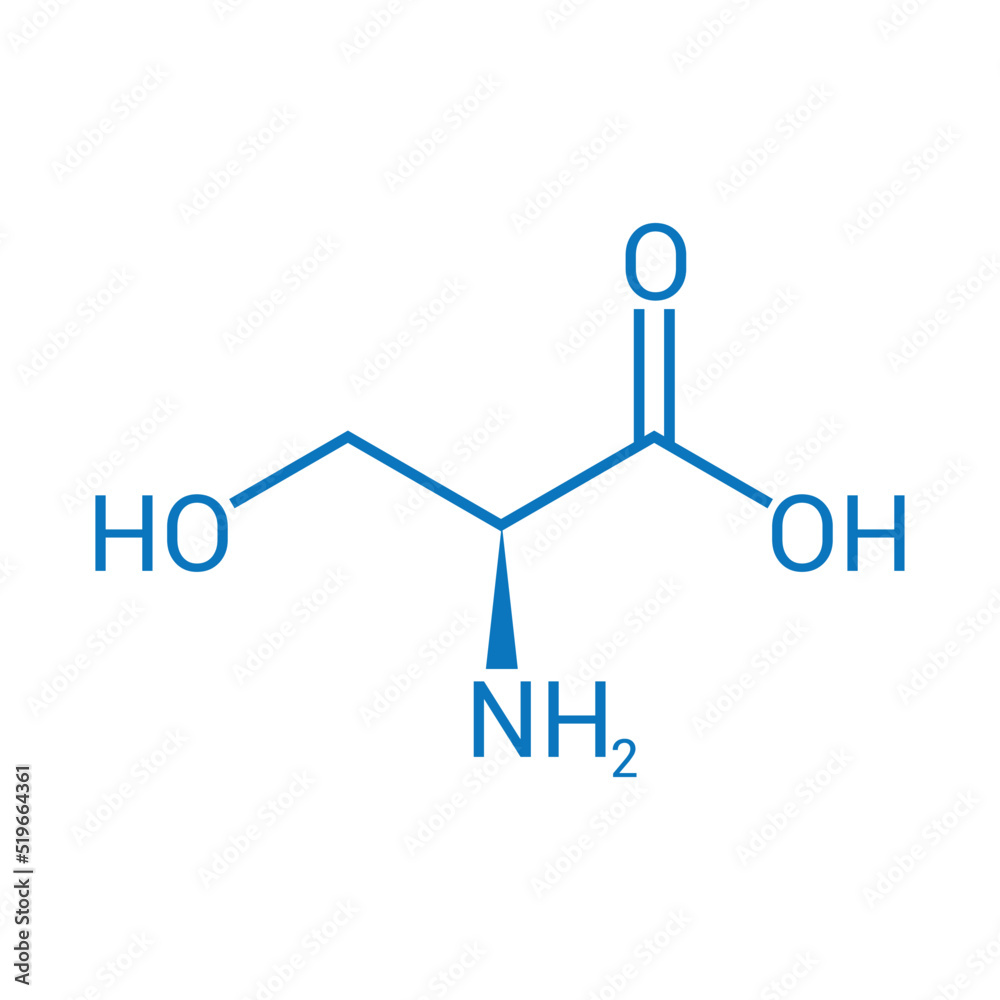chemical structure of Serine (C3H7NO3) chemical structure of Serine (C3H7NO3)
