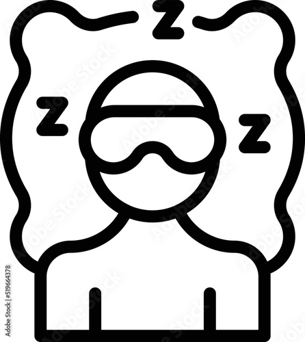 Sleeping man icon outline vector. Person dream. Health pillow