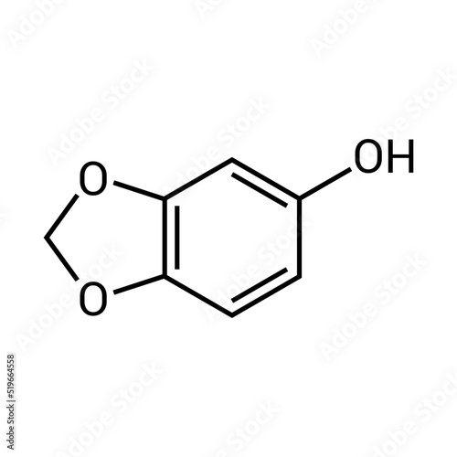 chemical structure of Sesamol (C7H6O3) photo