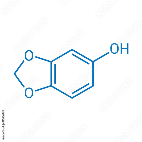 chemical structure of Sesamol (C7H6O3) photo