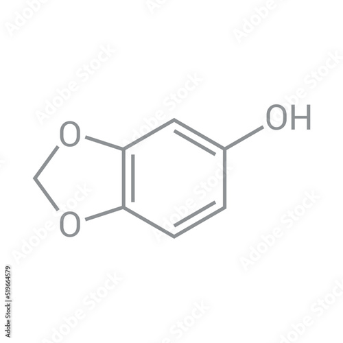 chemical structure of Sesamol (C7H6O3) photo