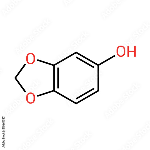 chemical structure of Sesamol (C7H6O3)