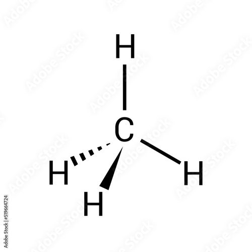 sketched 3d structural formula of methane