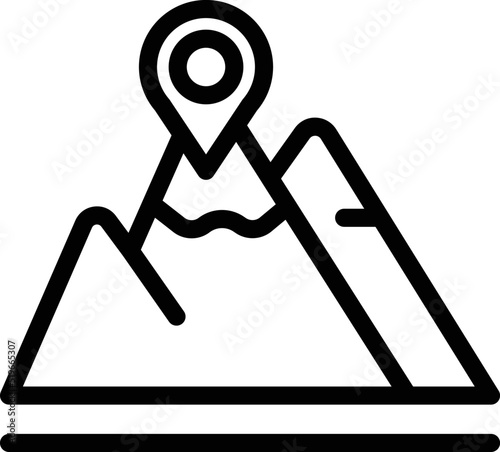 Mountain glamping icon outline vector. Furniture trip. Card badge