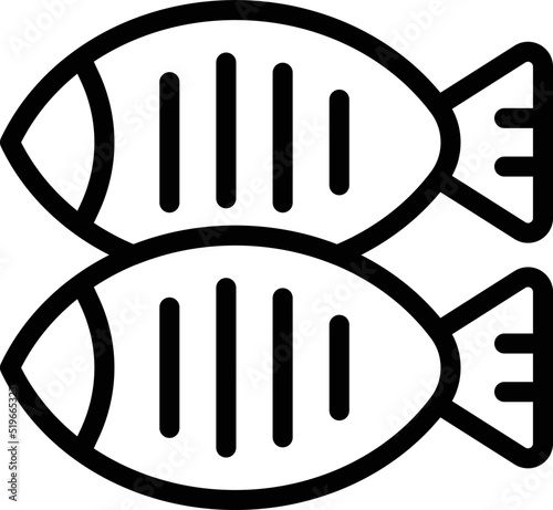 Fish glamping icon outline vector. Tent nature. Vacation card