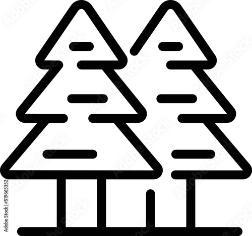 Fir tree glamping icon outline vector. Tent nature. Furniture trip