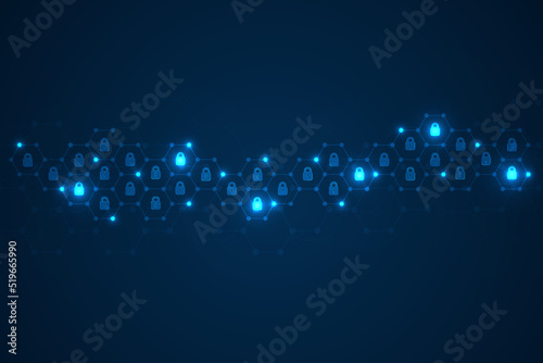 Cyber security concept. Personal data security. Cyber data or information privacy idea. Technology background