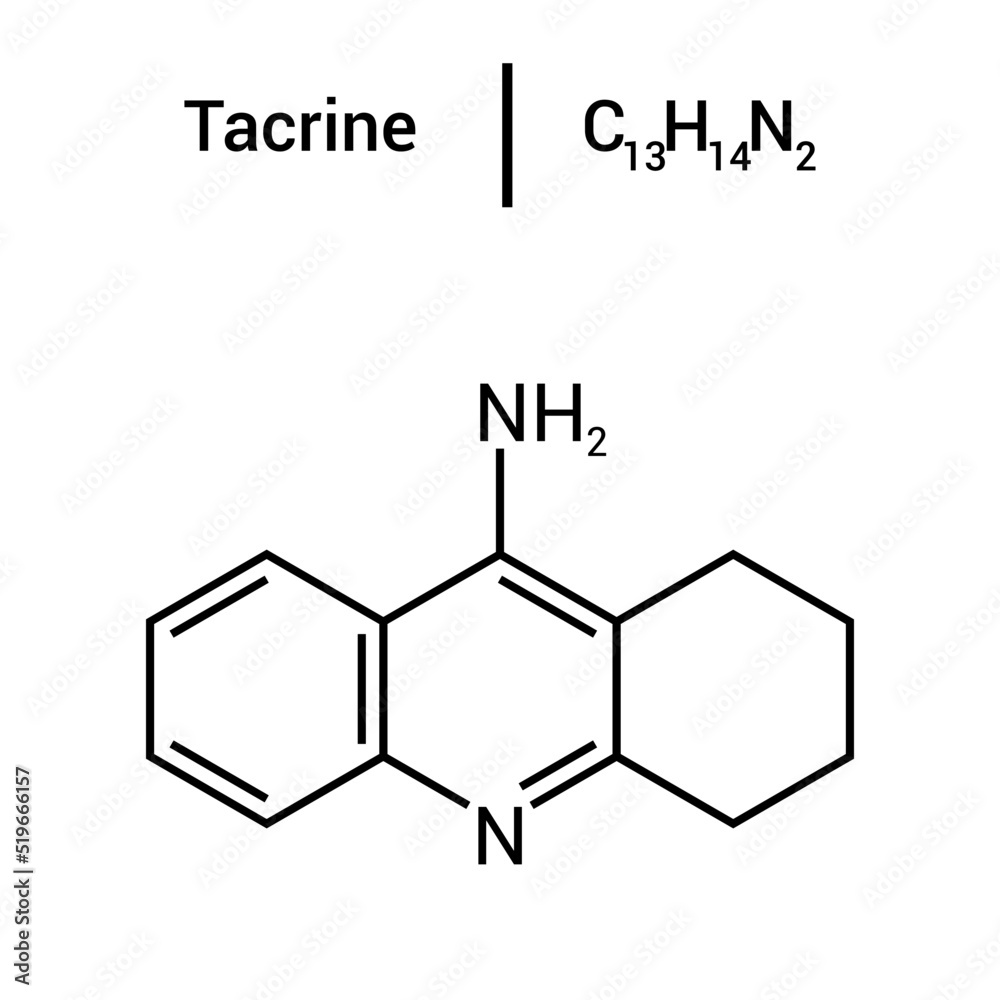 chemical structure of Tacrine (C13H14N2) chemical structure of Tacrine (C13H14N2)
