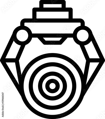 Robot arm wood icon outline vector. Work factory. Process making