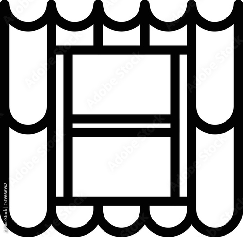 Window roof icon outline vector. Repair renovation. Roofer home
