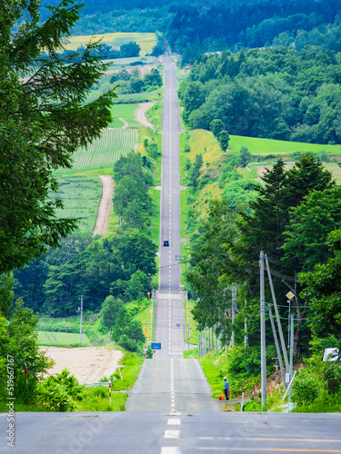 夏の美瑛　ジェットコースターの路
