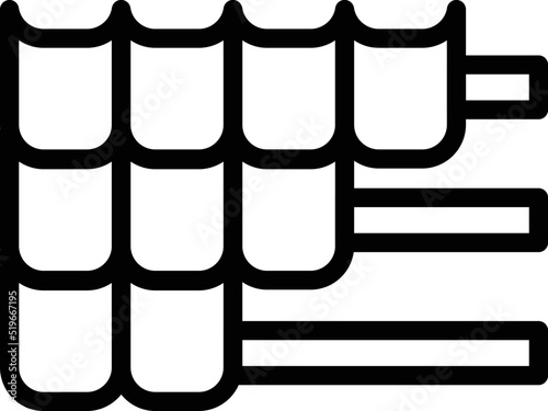 Install the roof icon outline vector. Renovation repair. Top fixing