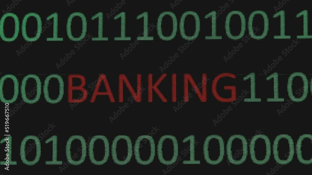 Digital banking data on the screen glitch effect Digital banking data on the screen glitch effect