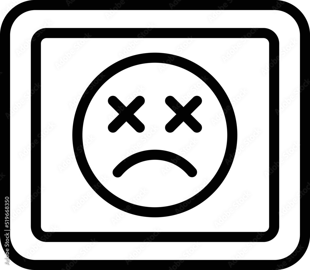 Obraz premium Tablet error icon outline vector. Lost internet. Socket site