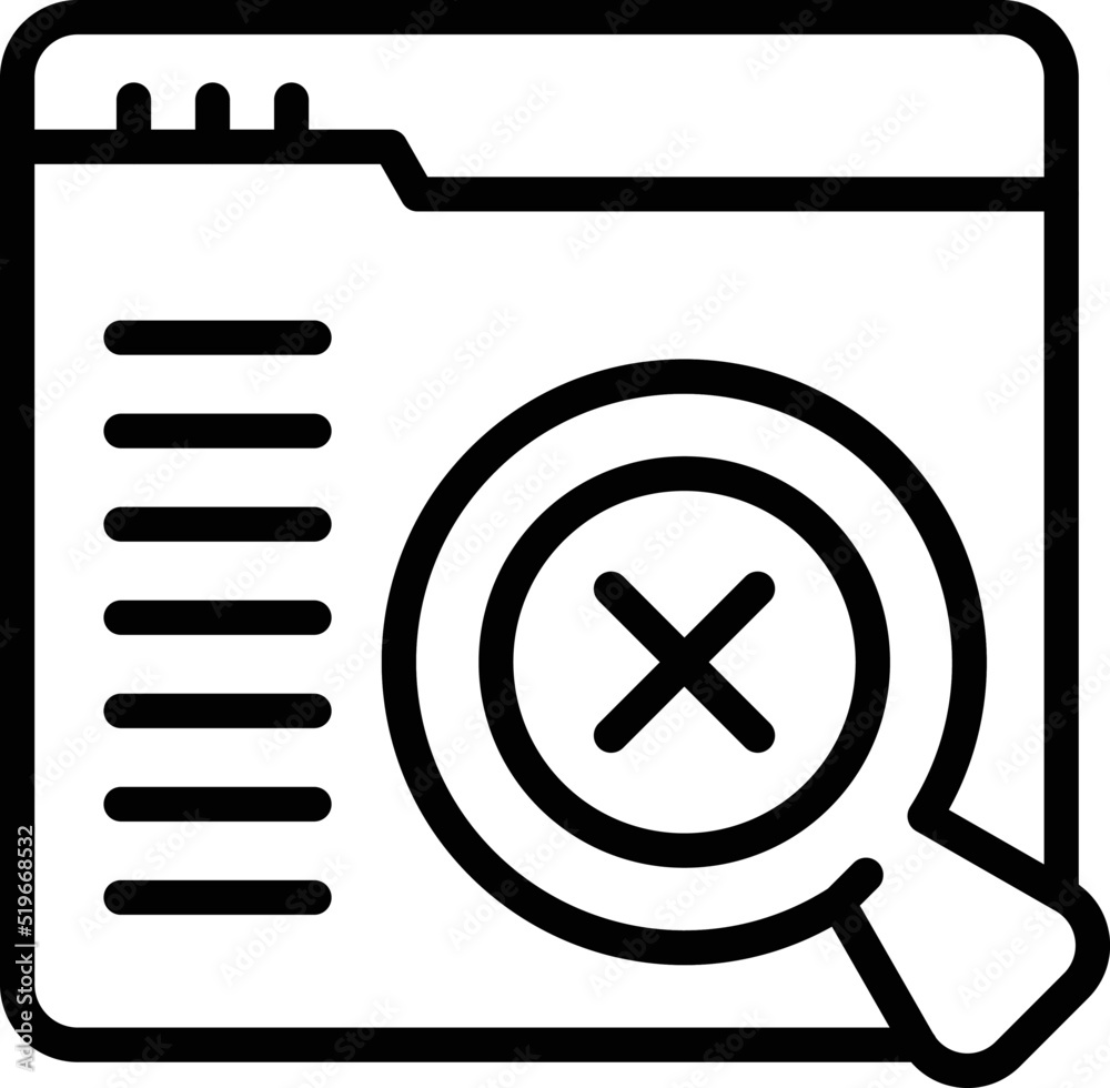 Fototapeta premium Web error search icon outline vector. Lost connection. Page connect