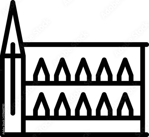 City church icon outline vector. Belarus tourism. Travel Belarus