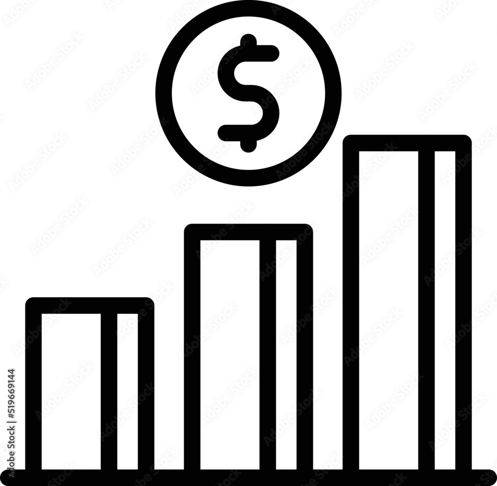 Loan graph icon outline vector. Money cost. Pay finance Loan graph icon outline vector. Money cost. Pay finance