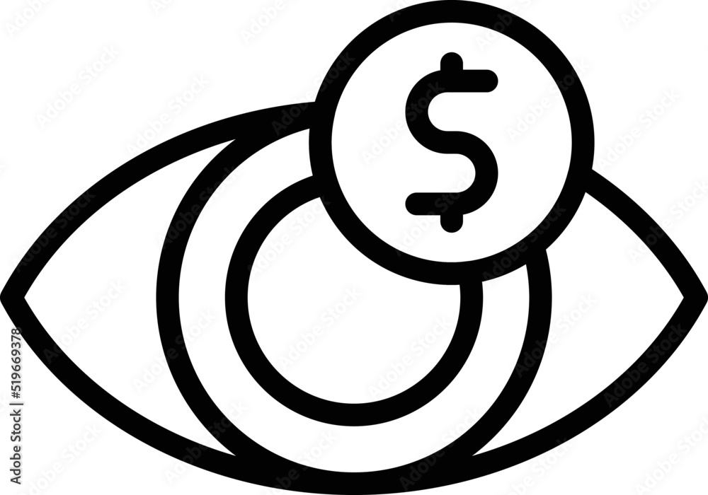 Loan manager eye icon outline vector. Personal management. Credit payment Loan manager eye icon outline vector. Personal management. Credit payment