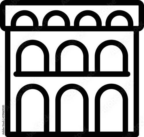 Zagreb arch icon outline vector. Map flag. Travel building
