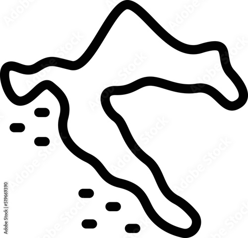 Croatia map icon outline vector. Sea landmark. City town