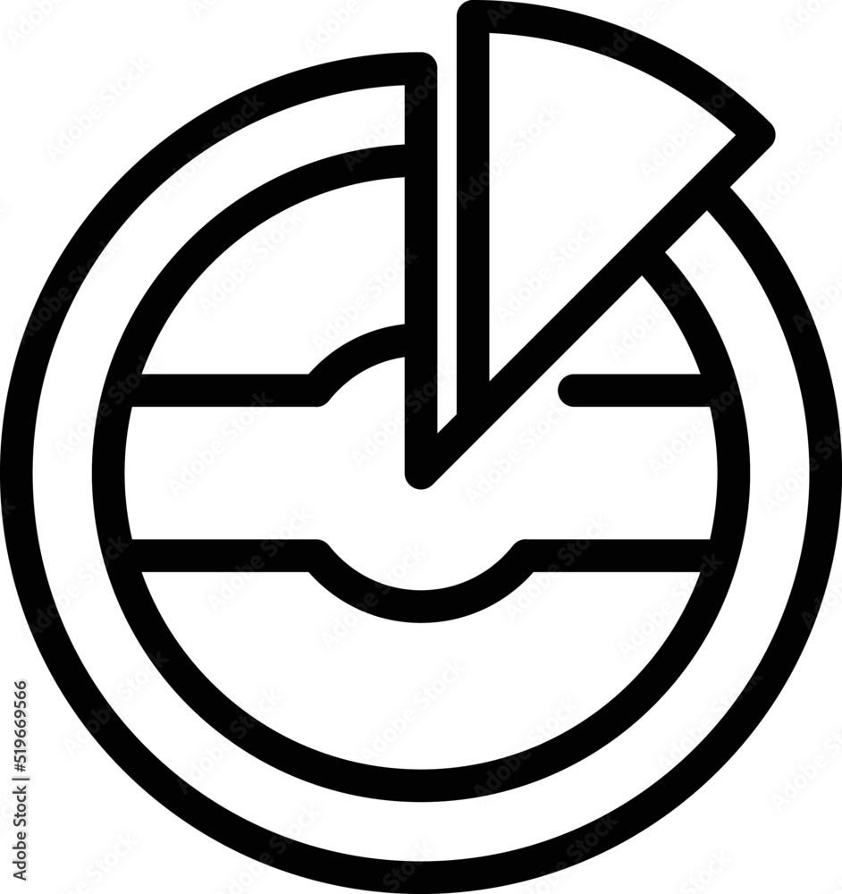 Croatia pie chart icon outline vector. Sea landmark. Skyline town Croatia pie chart icon outline vector. Sea landmark. Skyline town
