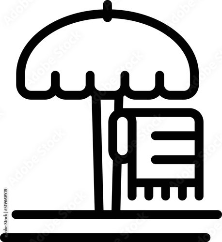 Beach umbrella icon outline vector. Sea city. Map zagreb