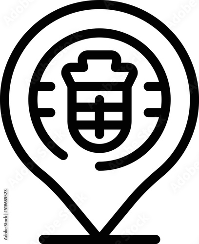 Croatia location icon outline vector. Sea city. Zagreb map
